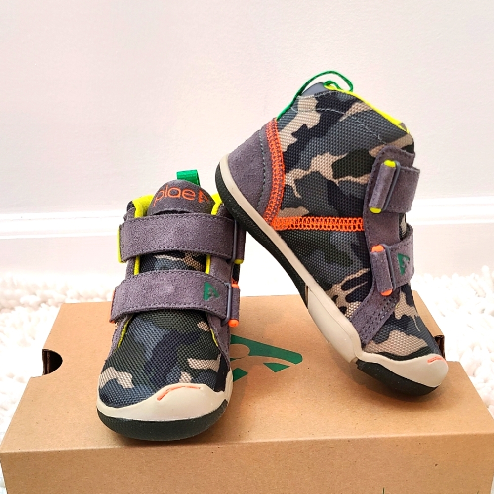 NIB PLAE Max Suede Steel Camo Kids Sneakers - Picture 3 of 10